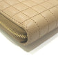 CELINE 663BFL.15KH Quilted C Charm Compact Zip Wallet Wallet coin purse Leather Car key Brown Used
