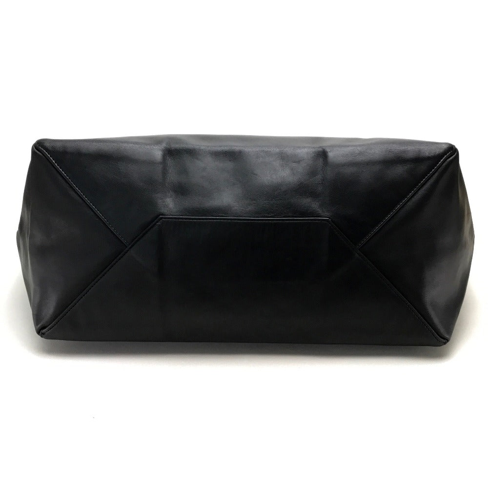 CELINE レオパード ホリゾンタル カバ カバン トートバッグ キャンバス/レザー レディース ブラック×ベージュ