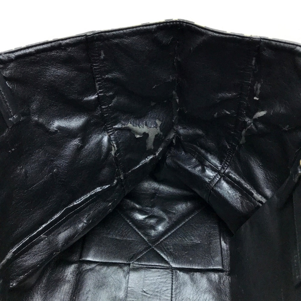 CELINE レオパード ホリゾンタル カバ カバン トートバッグ キャンバス/レザー レディース ブラック×ベージュ