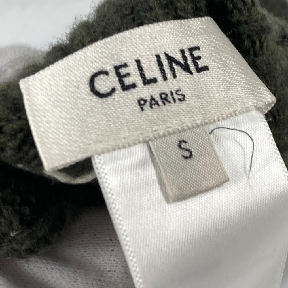 CELINE 2AC55588S Logo Embroidered Wool Gloves, Men's, Khaki