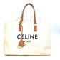 CELINE 190062 肩掛け ホリゾンタル カバ ロゴ トートバッグ カバン ショルダーバッグ キャンバス/レザー レディース ナチュラル/タン ベージュ