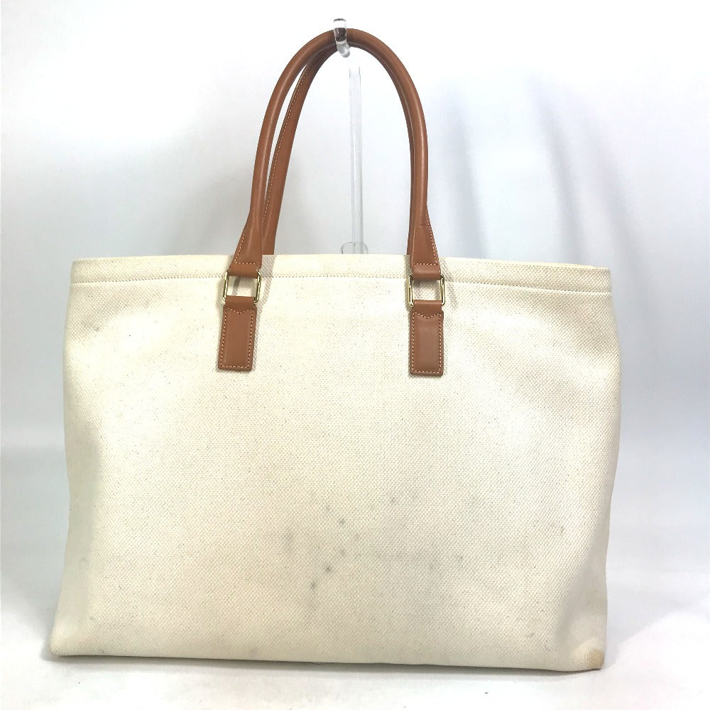 CELINE 190062 肩掛け ホリゾンタル カバ ロゴ トートバッグ カバン ショルダーバッグ キャンバス/レザー レディース ナチュラル/タン ベージュ