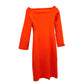 CHIARA BON アパレル 服 シア―スリーブ タイト ひざ丈 ワンピース ポリエステル レディース オレンジ