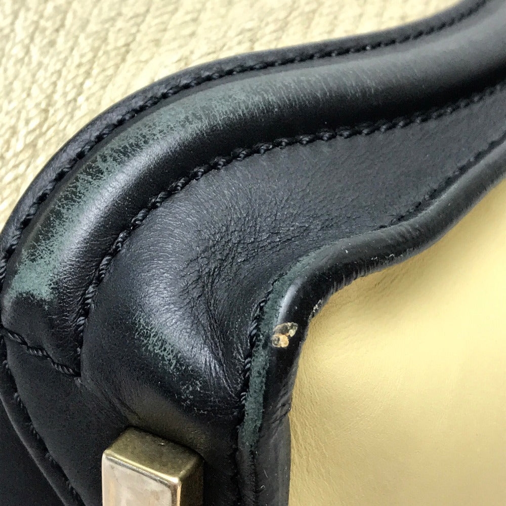 CELINE Micro Shopper Luggage Series Tote Bag, Leather, Women's, Beige/Black