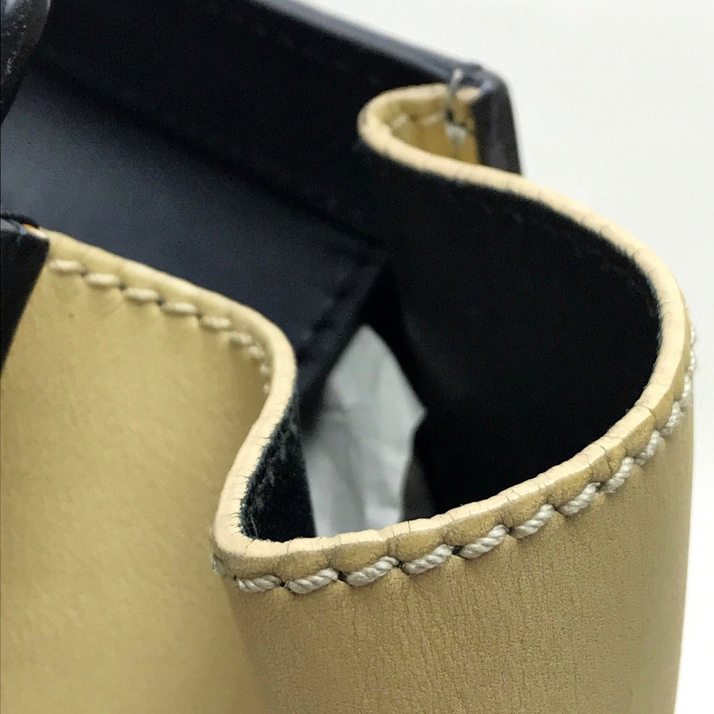 CELINE Micro Shopper Luggage Series Tote Bag, Leather, Women's, Beige/Black