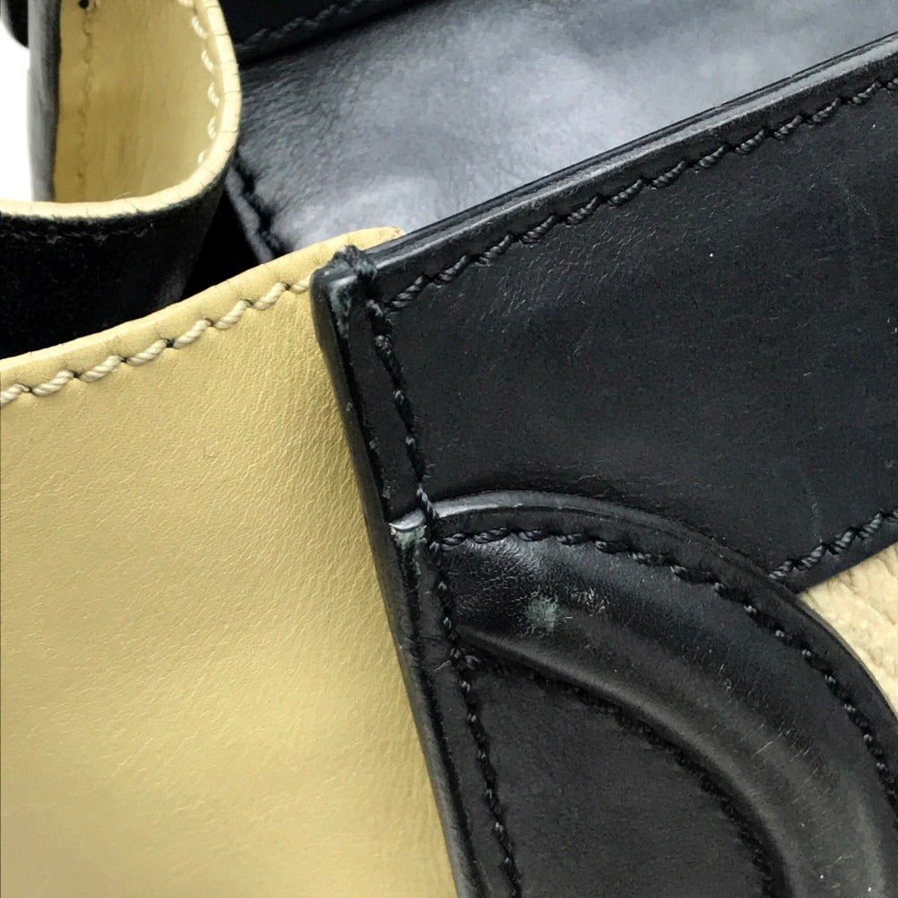 CELINE Micro Shopper Luggage Series Tote Bag, Leather, Women's, Beige/Black