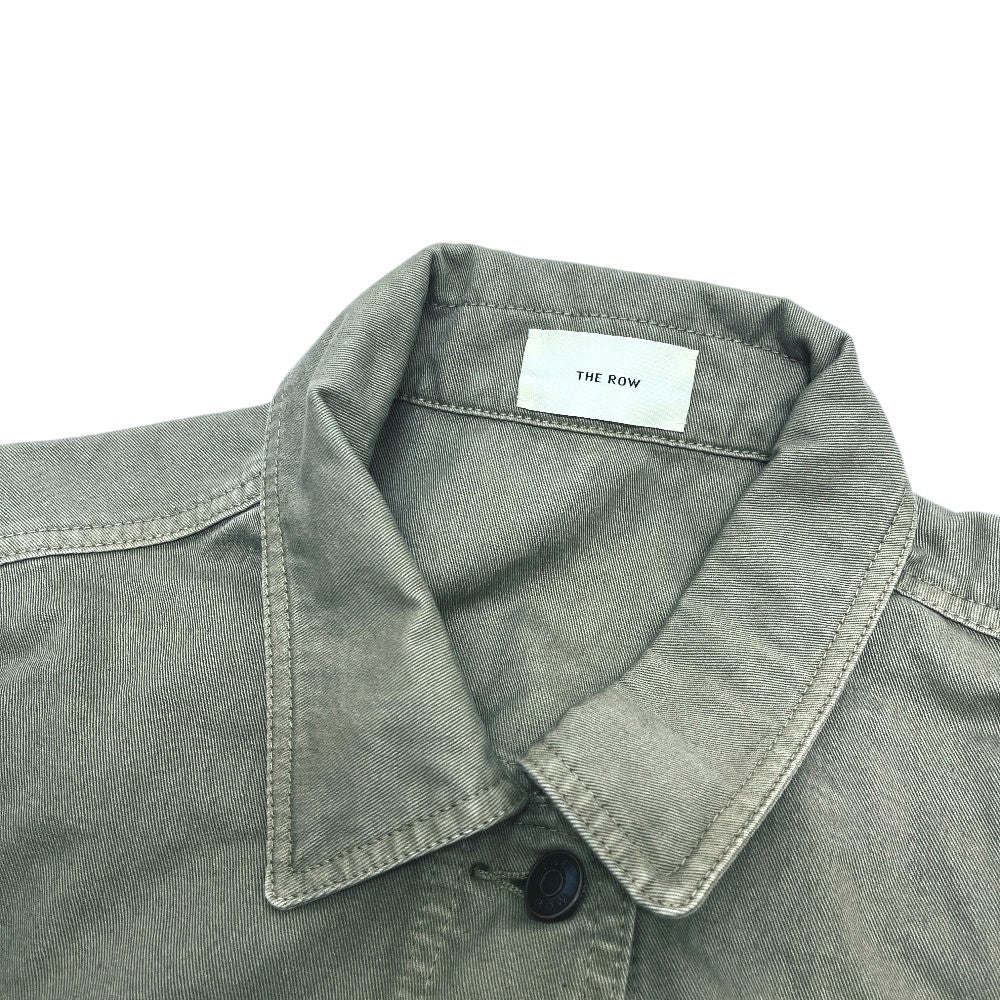 THE ROW Apparel Outerwear Long Sleeve Button Denim Jacket cotton khaki Used
