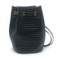 CELINE 188373BFI Small C Charm Drawstring Backpack in Leather, Women's, Black with Gold Hardware