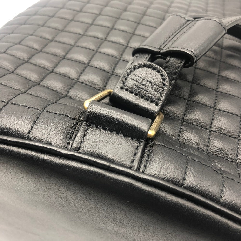 CELINE 188373BFI Small C Charm Drawstring Backpack in Leather, Women's, Black with Gold Hardware