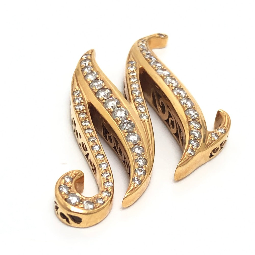 jewelry K18 アルファ イニシャル M ダイヤ アクセサリー ネックレストップ ペンダントトップ K18 レディース ゴールド