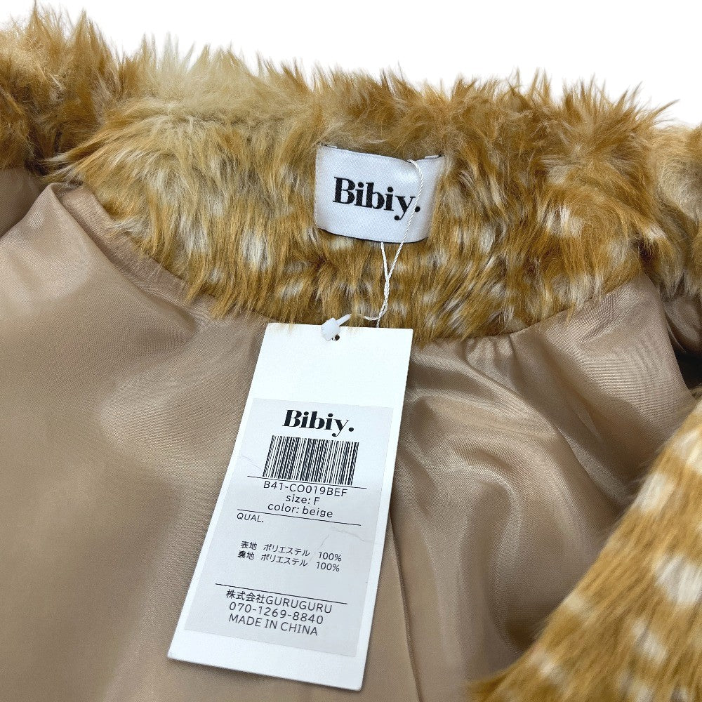 BIBIY. B41-CO019BEF bibiy. MIRIAM FUR COAT Bambi pattern Apparel Faux Fur Long coat polyester Brown Used