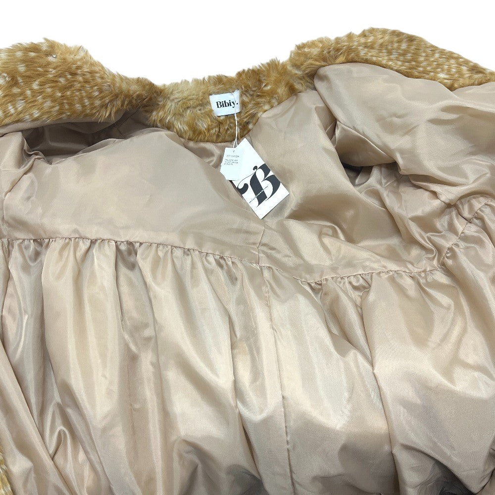 BIBIY. B41-CO019BEF bibiy. MIRIAM FUR COAT Bambi pattern Apparel Faux Fur Long coat polyester Brown Used