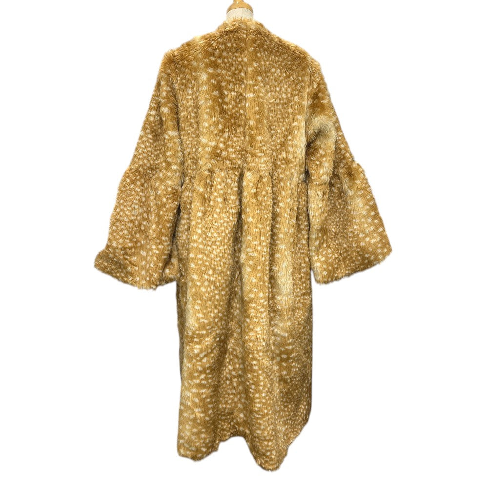 BIBIY. B41-CO019BEF bibiy. MIRIAM FUR COAT Bambi pattern Apparel Faux Fur Long coat polyester Brown Used