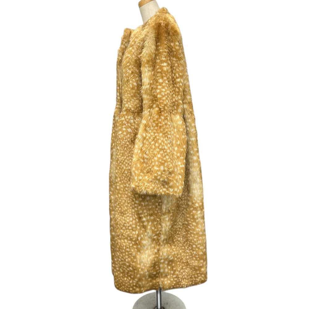 BIBIY. B41-CO019BEF bibiy. MIRIAM FUR COAT Bambi pattern Apparel Faux Fur Long coat polyester Brown Used