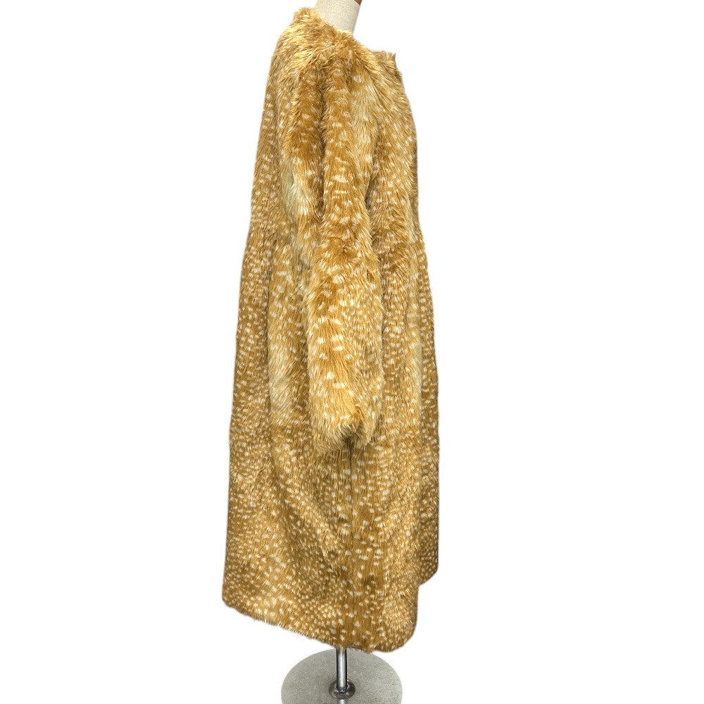 BIBIY. B41-CO019BEF bibiy. MIRIAM FUR COAT Bambi pattern Apparel Faux Fur Long coat polyester Brown Used