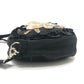 amitie アミティエ 花柄刺繍 フリル カバン ポシェット 丸型 立体装飾 花 ショルダーバッグ ナイロン レディース ブラック