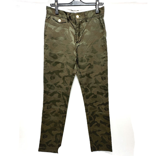 MARK&LONA camouflage camouflage Apparel, Golf Wear, Stretch Pants cotton Green Used