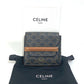 CELINE カードケース トリオンフ 札入れ フラップ付き 2つ折り財布 レザー メンズ ブラウン