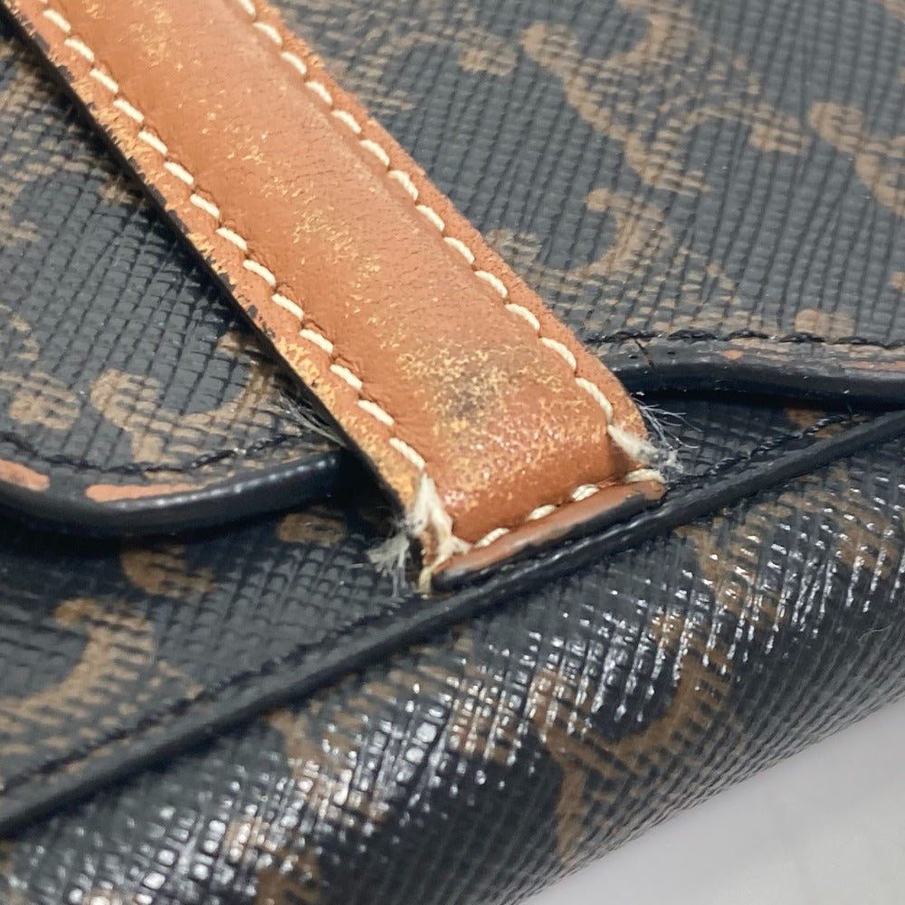 CELINE カードケース トリオンフ 札入れ フラップ付き 2つ折り財布 レザー メンズ ブラウン