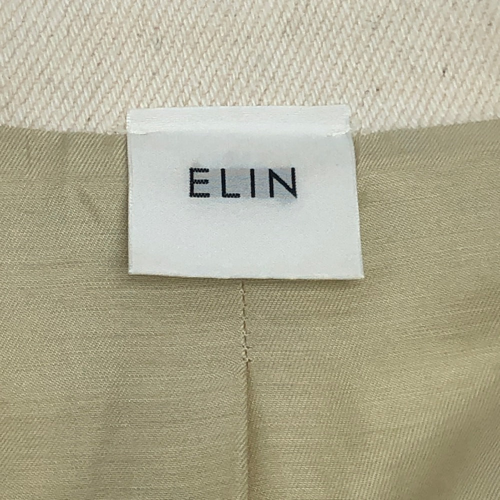 11705-33-3001 ELIN エリン アパレル アウター ベルト付き チェスターコート ミドル丈 ロングコート コットン レディース ホワイト
