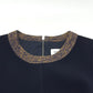 Denim By Victoria Beckham Apparel: Short-sleeved, double-zip, knee-length dress Dress polyester blue Used