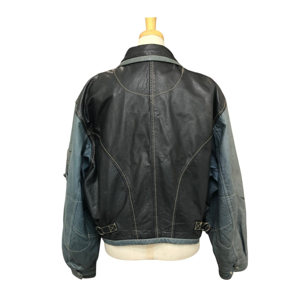 ZINO & JUDY Vintage Apparel Outerwear Leather Jacket Riders jacket Leather Black/blue Used