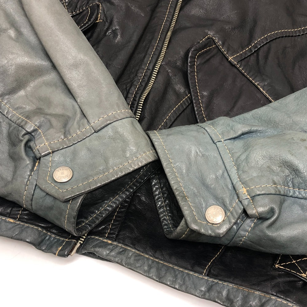 ZINO & JUDY Vintage Apparel Outerwear Leather Jacket Riders jacket Leather Black/blue Used