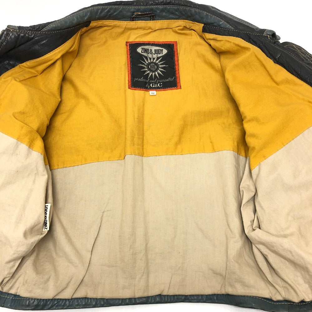 ZINO & JUDY Vintage Apparel Outerwear Leather Jacket Riders jacket Leather Black/blue Used