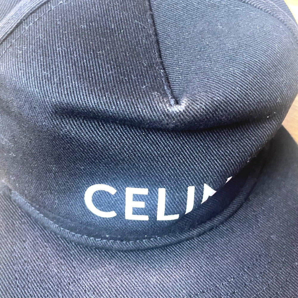CELINE Logo Baseball Cap in Black, Cotton, Unisex