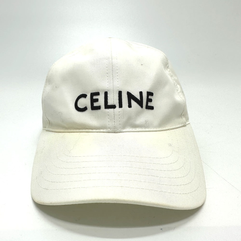 CELINE 2AUS9969P エンブロイダリー ベースボールキャップ 帽子 キャップ帽 ベースボール キャップ コットン レディース ホワイト