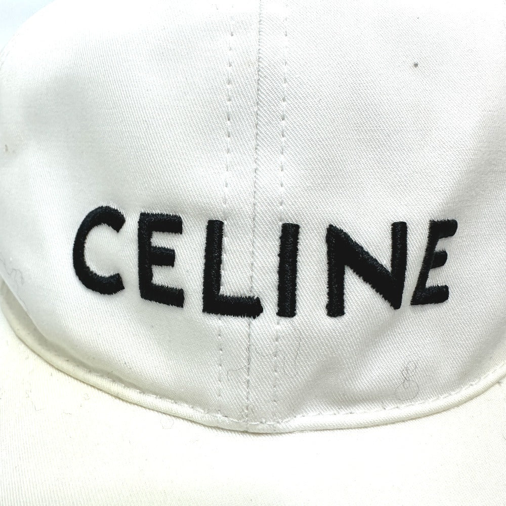 CELINE 2AUS9969P エンブロイダリー ベースボールキャップ 帽子 キャップ帽 ベースボール キャップ コットン レディース ホワイト
