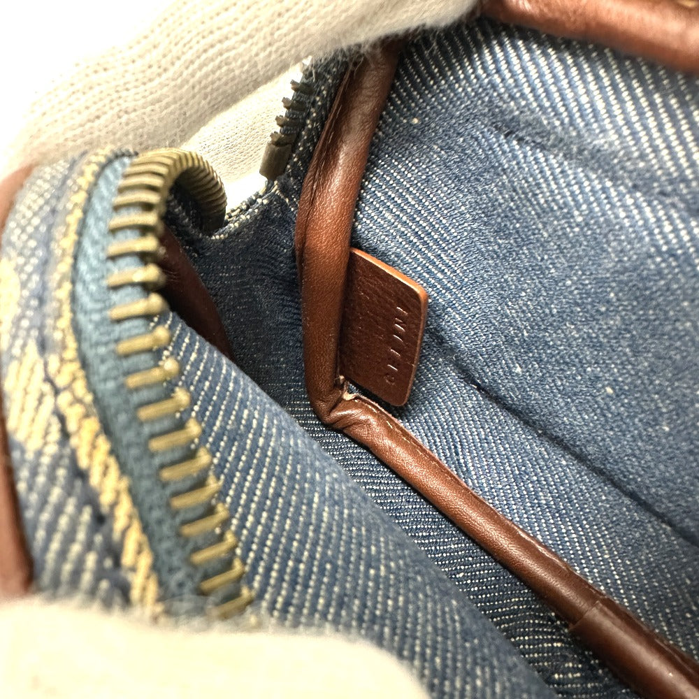 CELINE マカダム デニム ポーチ ベルト カバン ウエストバッグ デニム レディース ブルー - brandshop-reference