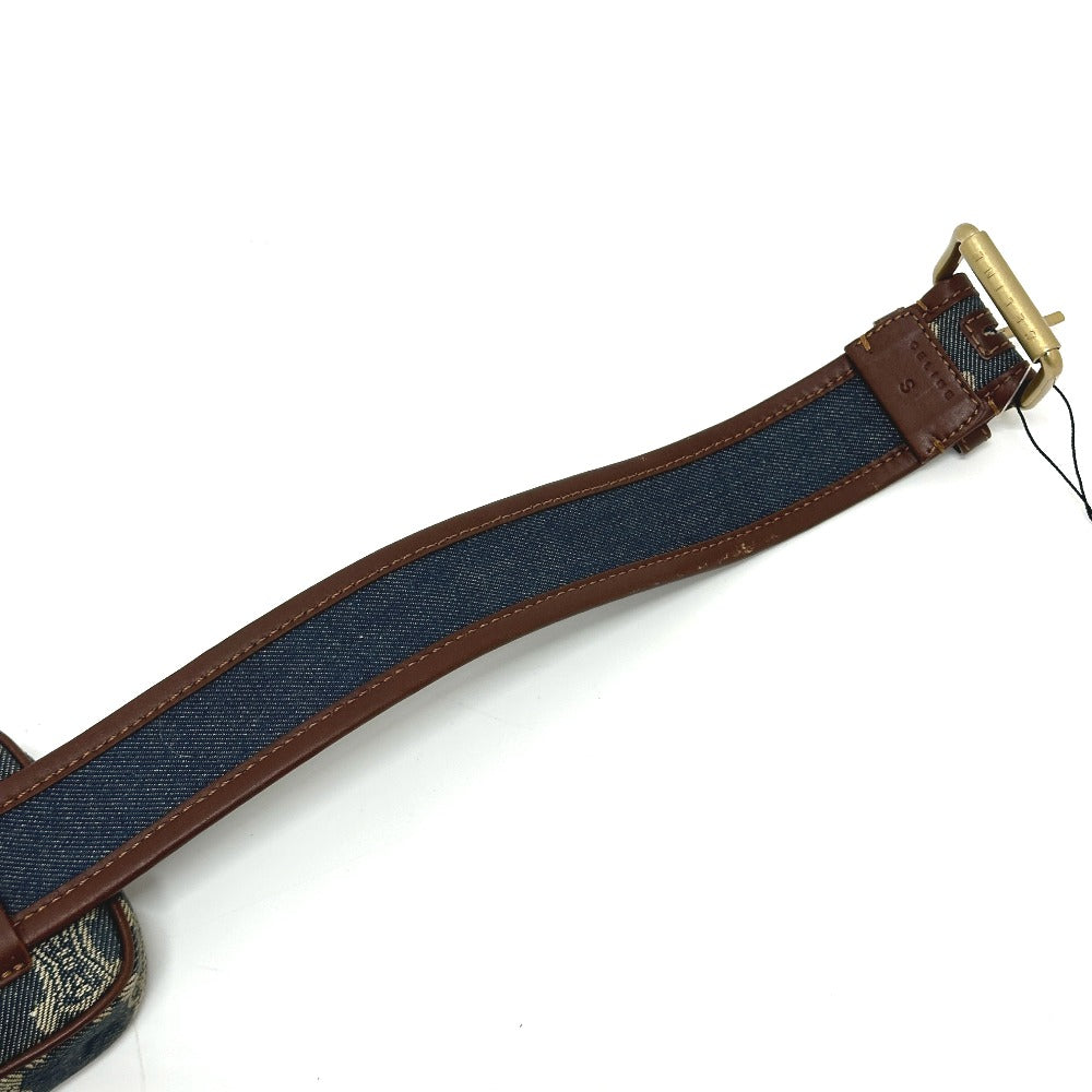 CELINE マカダム デニム ポーチ ベルト カバン ウエストバッグ デニム レディース ブルー - brandshop-reference