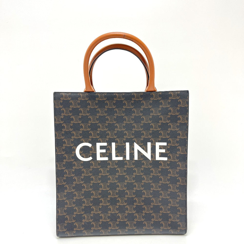 CELINE 191542 トリオンフ バーティカルカバ スモール カバン バック ハンドバック トートバッグ PVC/レザー ユニセックス ブラウン