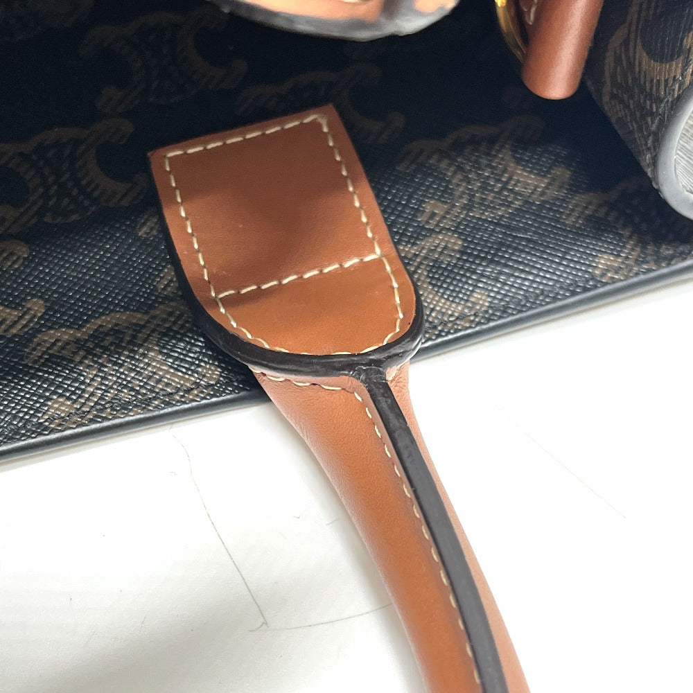 CELINE 191542 トリオンフ バーティカルカバ スモール カバン バック ハンドバック トートバッグ PVC/レザー ユニセックス ブラウン