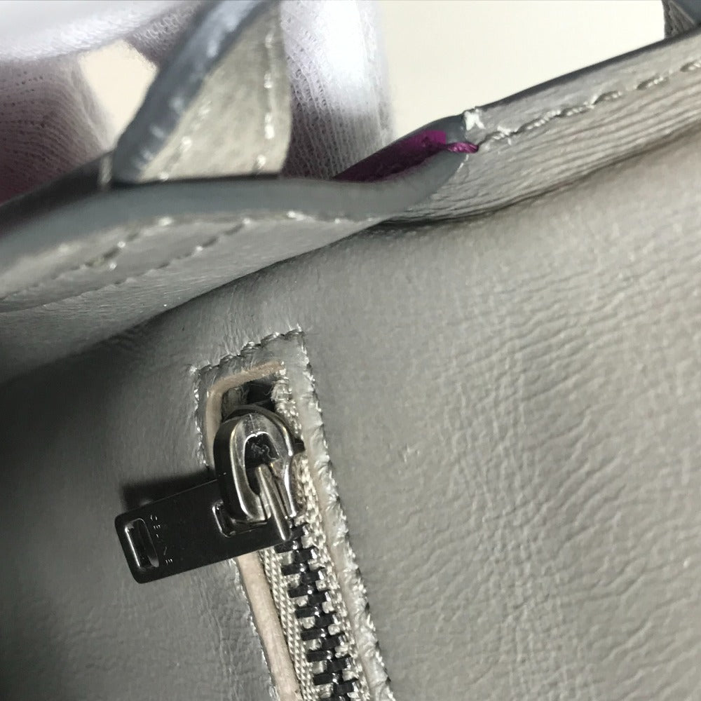 CELINE バイカラー トロッター スモール カバン 斜め掛け 肩掛け ショルダーバッグ レザー レディース グレー×パープルピンク