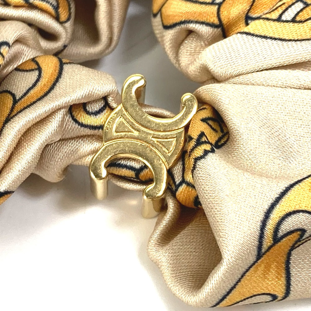 CELINE All-Over Print Hair Accessory Hair Tie Scrunchie Viscose Women's Yellow