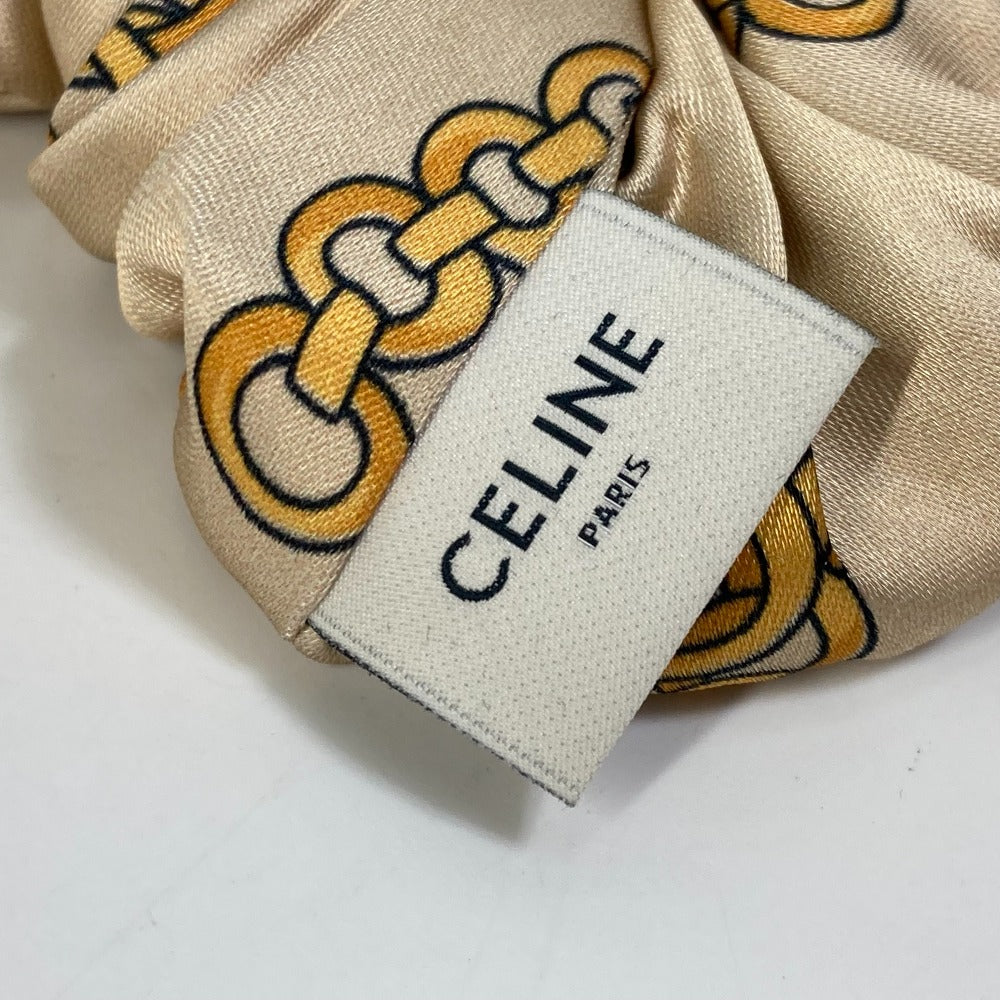 CELINE All-Over Print Hair Accessory Hair Tie Scrunchie Viscose Women's Yellow
