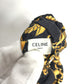 CELINE Triomphe Scrunchie Silk Hair Tie with Chain Pattern, Black, Women's