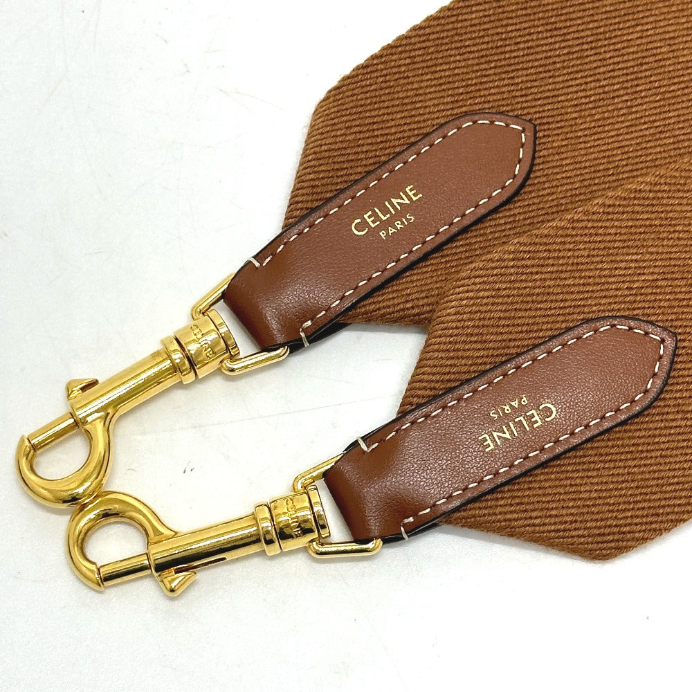 CELINE ロゴ カバン ショルダーストラップ キャンバス/レザー レディース ブラウン