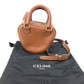 CELINE Heart Medium Logo 2-Way Handbag, Pochette, Crossbody Bag, Shoulder Bag, Leather, Women's, Brown