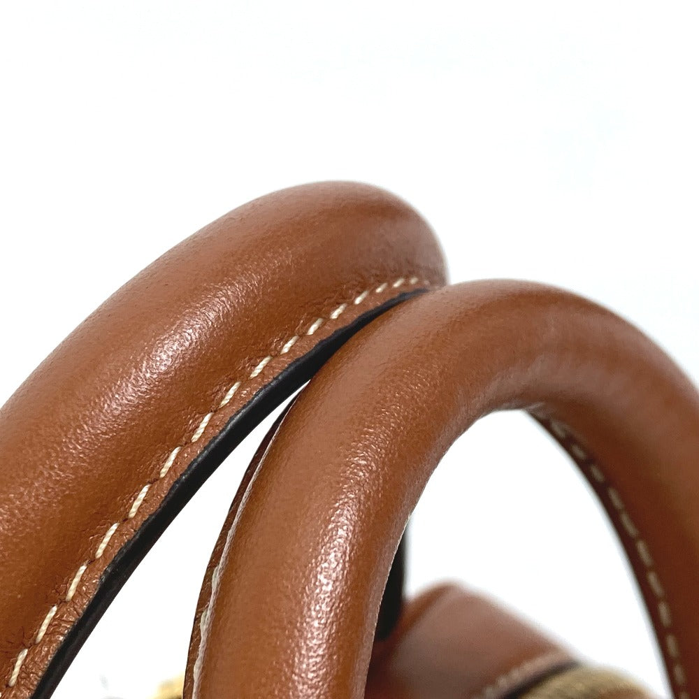 CELINE Heart Medium Logo 2-Way Handbag, Pochette, Crossbody Bag, Shoulder Bag, Leather, Women's, Brown