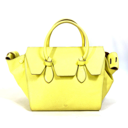 CELINE 175883 Tote Bag, Belt Bag, Tie Mini Bag, Handbag, Leather, Women's, Yellow