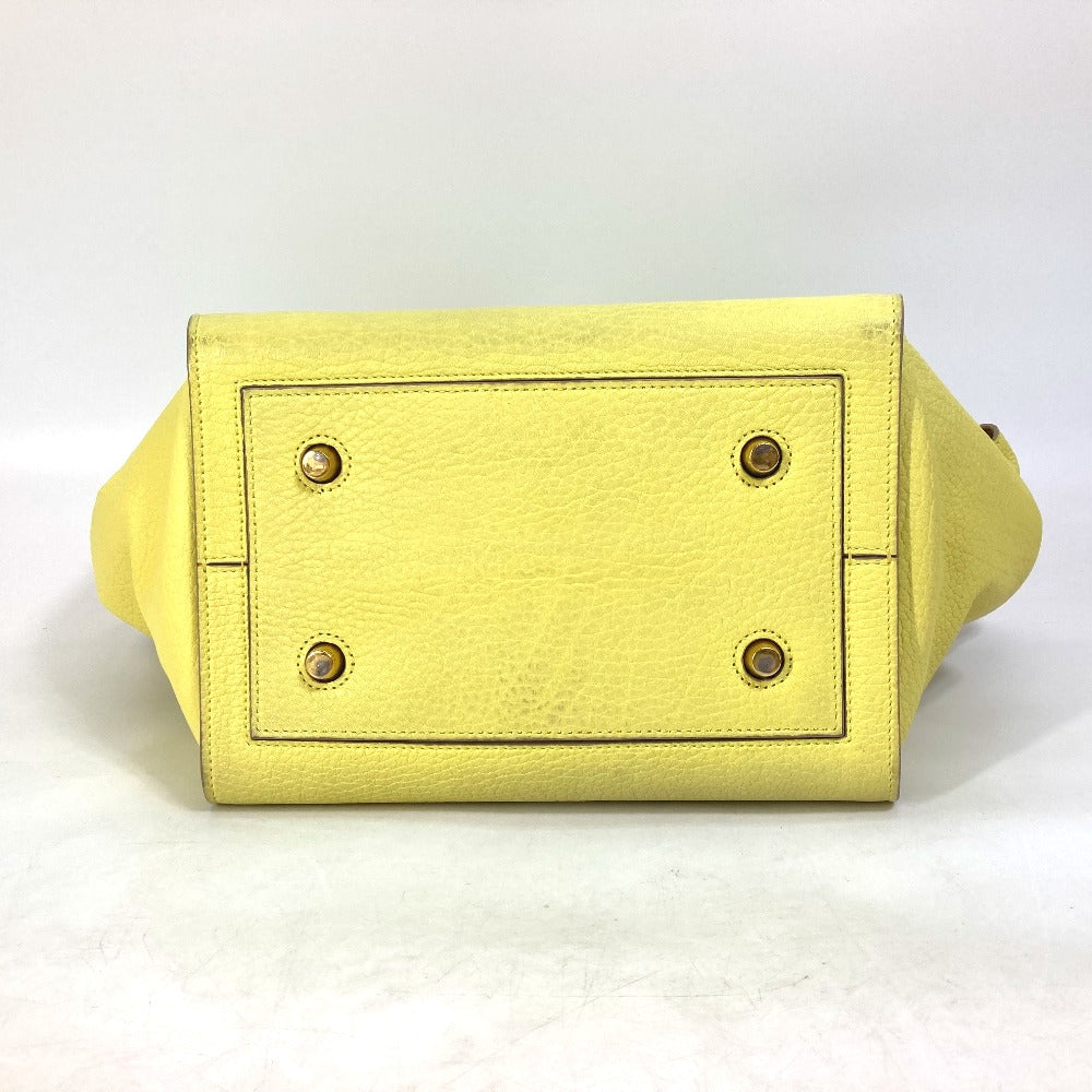 CELINE 175883 Tote Bag, Belt Bag, Tie Mini Bag, Handbag, Leather, Women's, Yellow