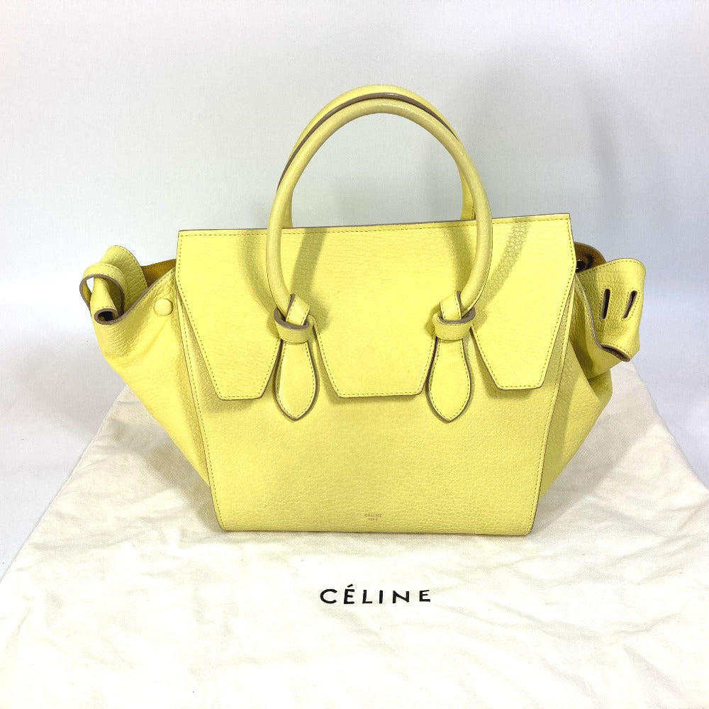 CELINE 175883 Tote Bag, Belt Bag, Tie Mini Bag, Handbag, Leather, Women's, Yellow