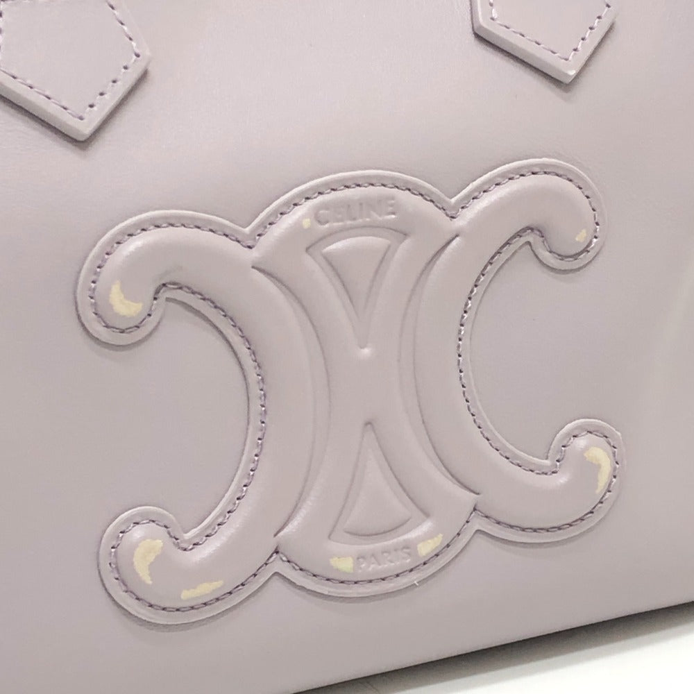 CELINE トリオンフ カバン 2WAY ハンドバッグ 斜め掛け ショルダーバッグ ミニ ボストンバッグ レザー レディース パープル