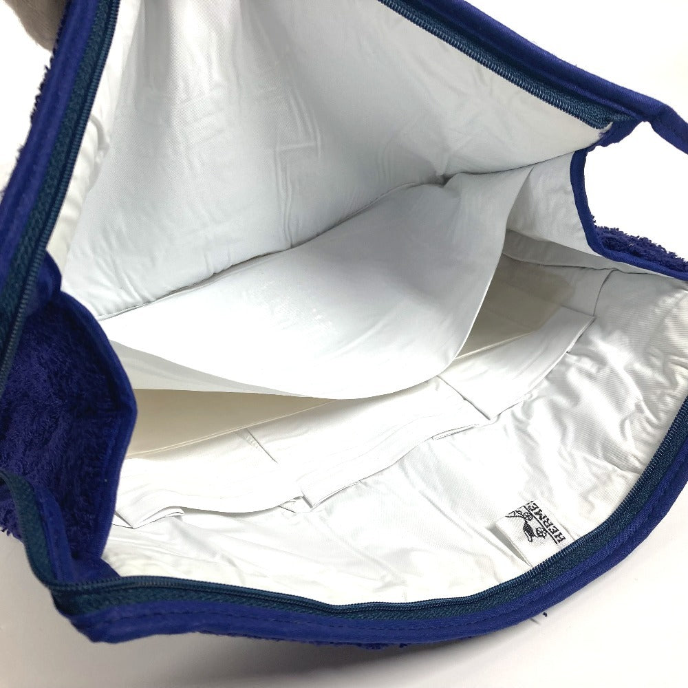 HERMES 馬柄 パイル ビーチポーチ ロゴ クラッチバッグ クラッチバッグ カバン マルチポーチ メイクポーチ ポーチ パイル レディース ネイビー - brandshop-reference