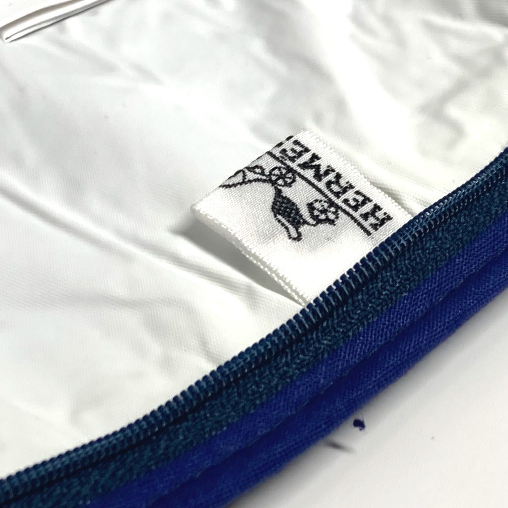HERMES 馬柄 パイル ビーチポーチ ロゴ クラッチバッグ クラッチバッグ カバン マルチポーチ メイクポーチ ポーチ パイル レディース ネイビー - brandshop-reference