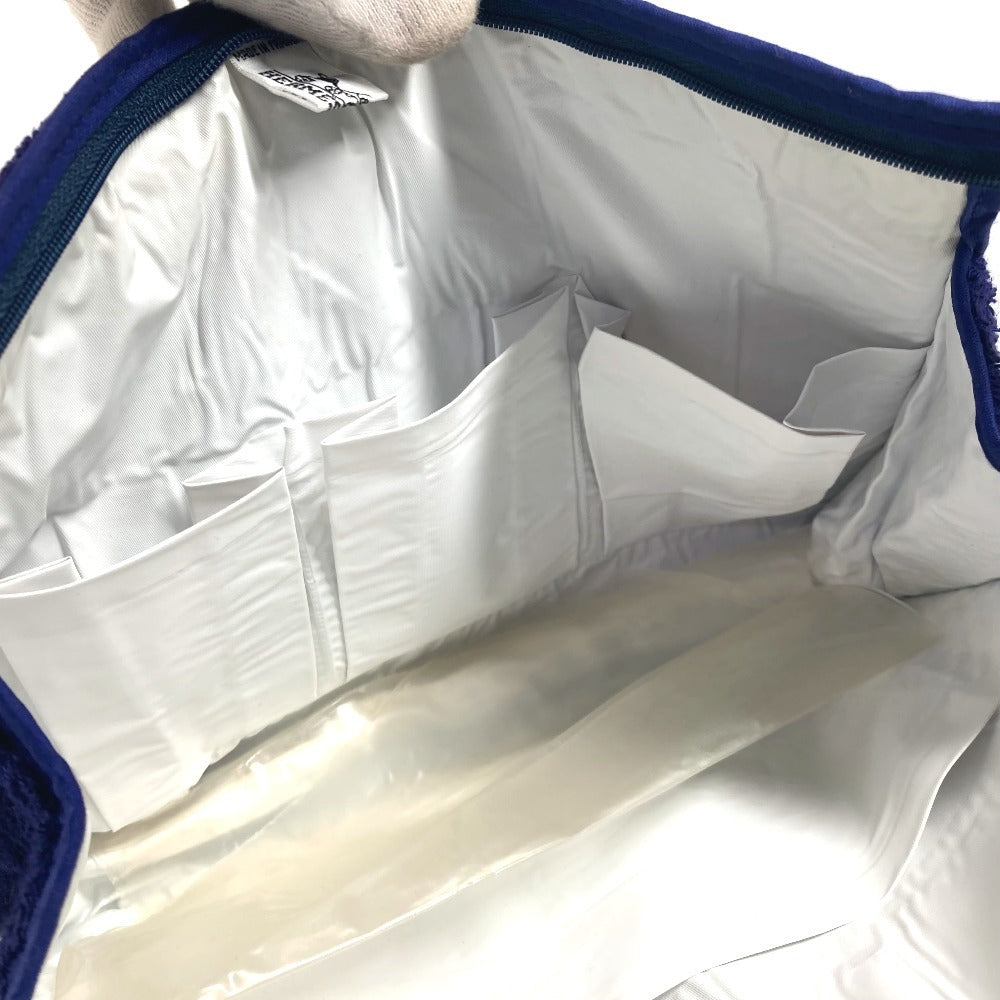 HERMES 馬柄 パイル ビーチポーチ ロゴ クラッチバッグ クラッチバッグ カバン マルチポーチ メイクポーチ ポーチ パイル レディース ネイビー - brandshop-reference