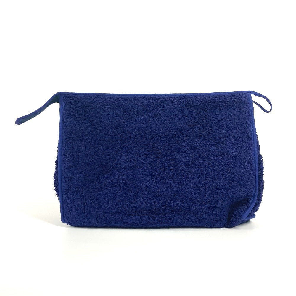 HERMES 馬柄 パイル ビーチポーチ ロゴ クラッチバッグ クラッチバッグ カバン マルチポーチ メイクポーチ ポーチ パイル レディース ネイビー - brandshop-reference